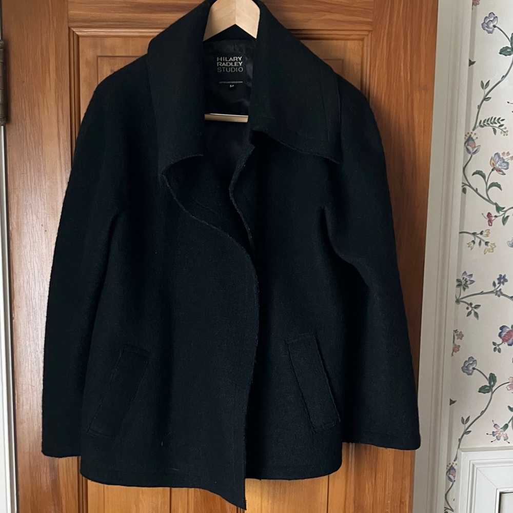 Hilary Radley Black Pea Coat for Women